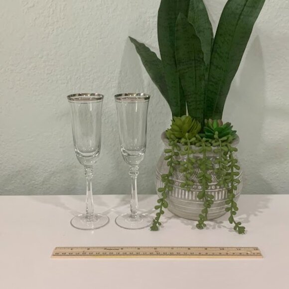 VTG~ Mikasa EMPIRE PLATINUM GOLD Champagne Flutes - Picture 5 of 7